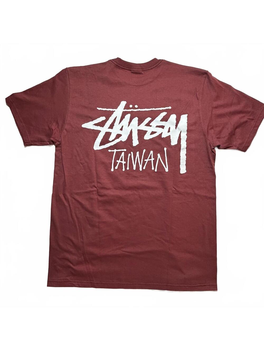 Stussy Taiwan Chapter Tee Burgundy White Logo M NWOT